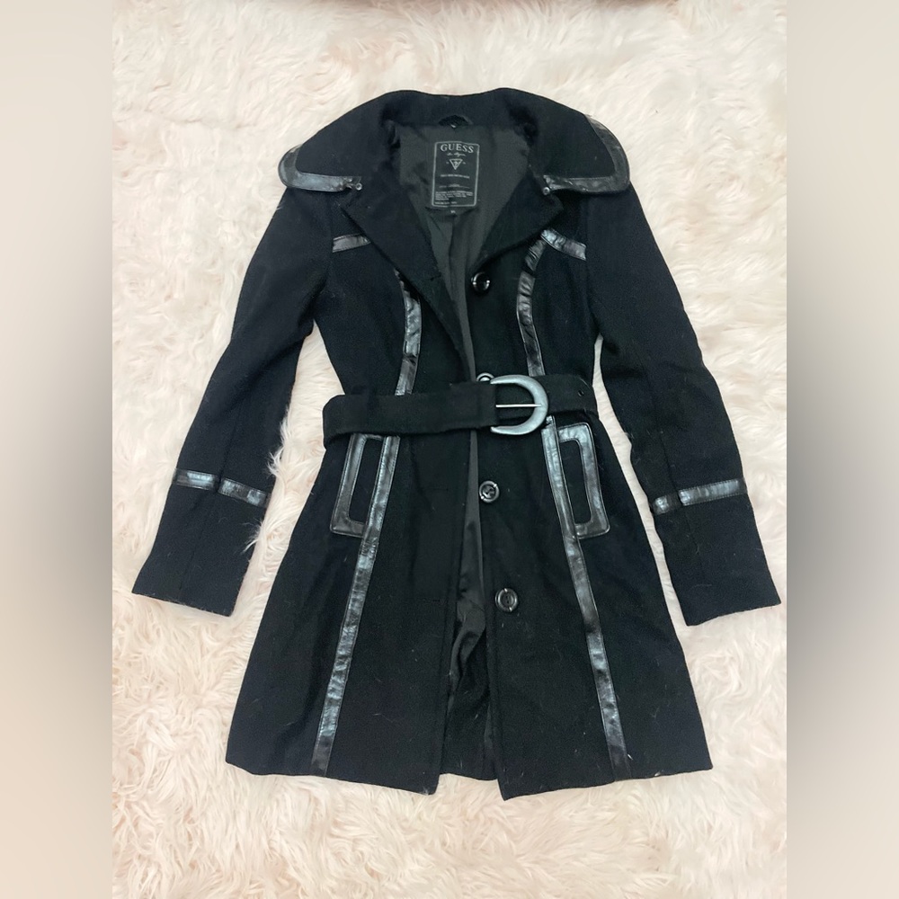 Guess Black Women’s Trench coat Jacket Size XS